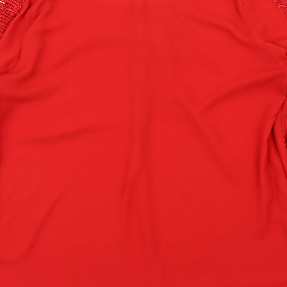 Womens UK Size S Wallis Red Basic Blouse