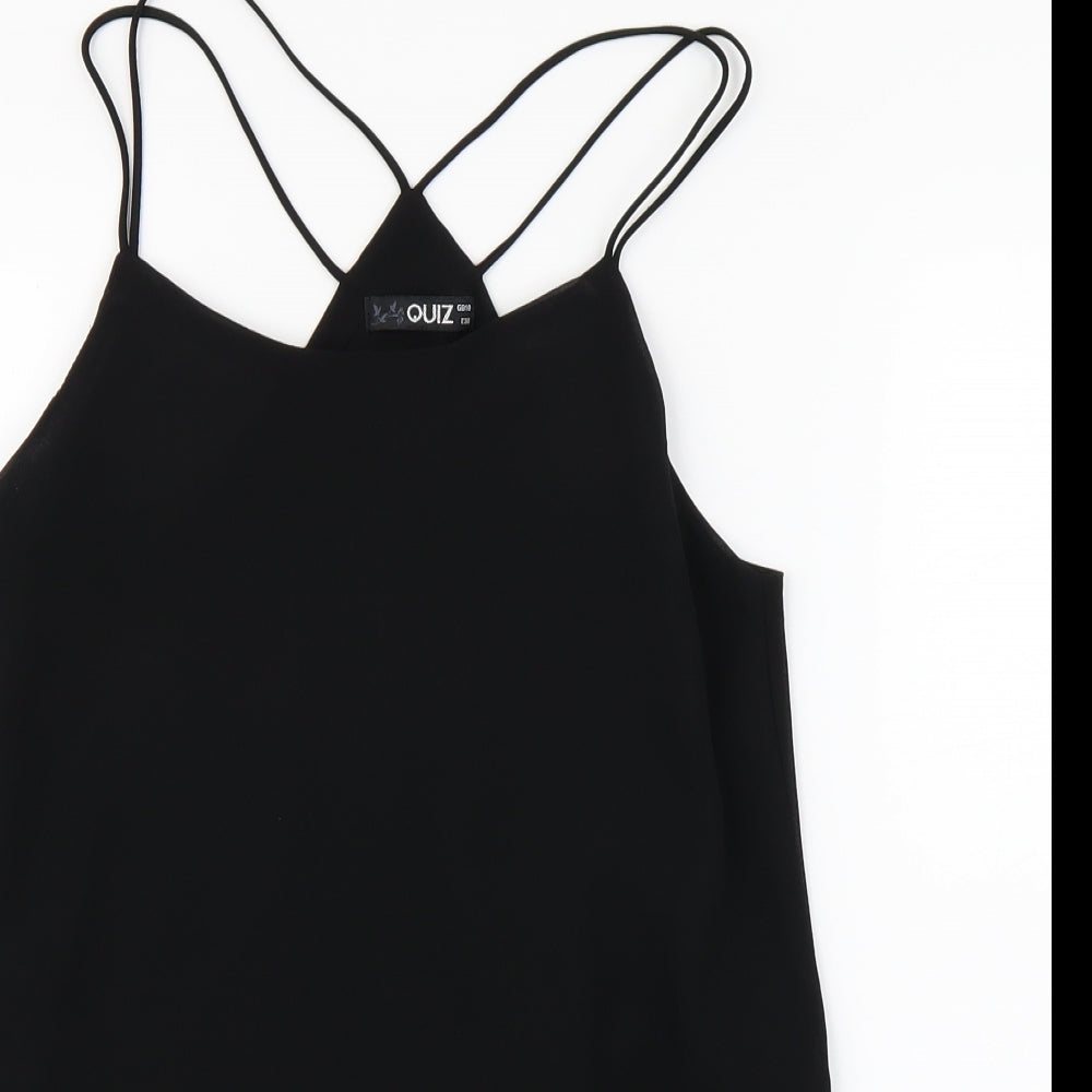 Womens UK Size 10 Quiz Black Basic Blouse
