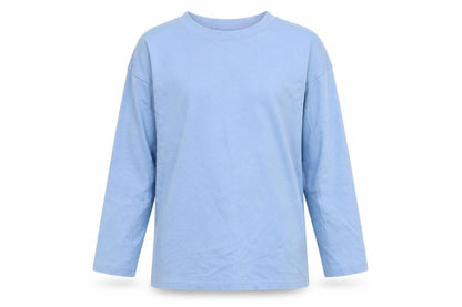 Front view of Preworn girls’ blue basic t-shirt, size 9-10, years