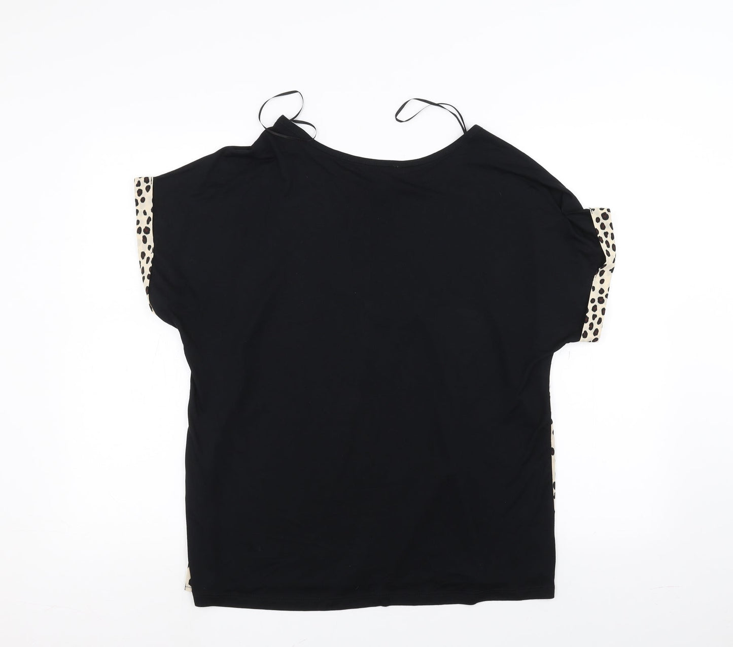TU Womens Black Animal Print  Basic T-Shirt Size 14