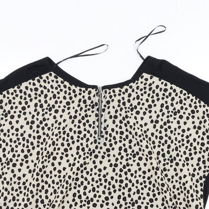 TU Womens Black Animal Print  Basic T-Shirt Size 14