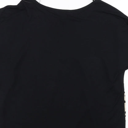 TU Womens Black Animal Print  Basic T-Shirt Size 14