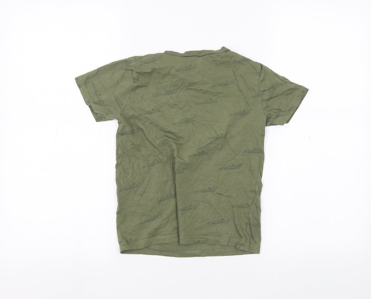 H&M Boys Green   Basic T-Shirt Size 6-7 Years