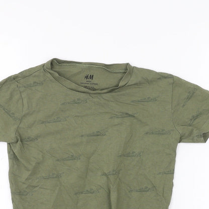 H&M Boys Green   Basic T-Shirt Size 6-7 Years