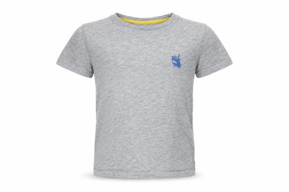 Front view of Tu girls’ grey basic t-shirt, size 3-4, years