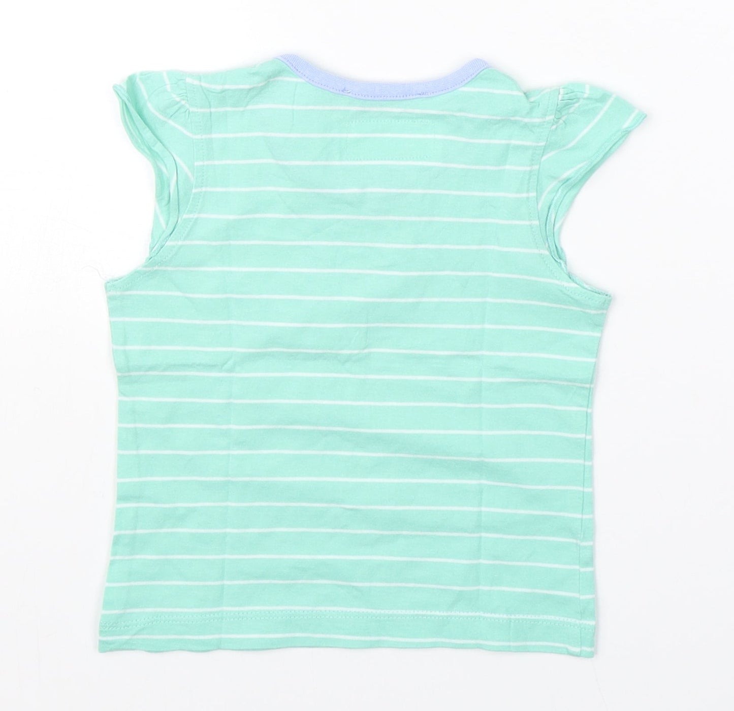 Indigo Girls Green Striped  Basic T-Shirt Size 12 Months
