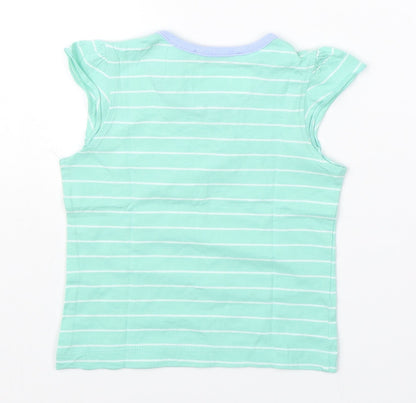 Indigo Girls Green Striped  Basic T-Shirt Size 12 Months