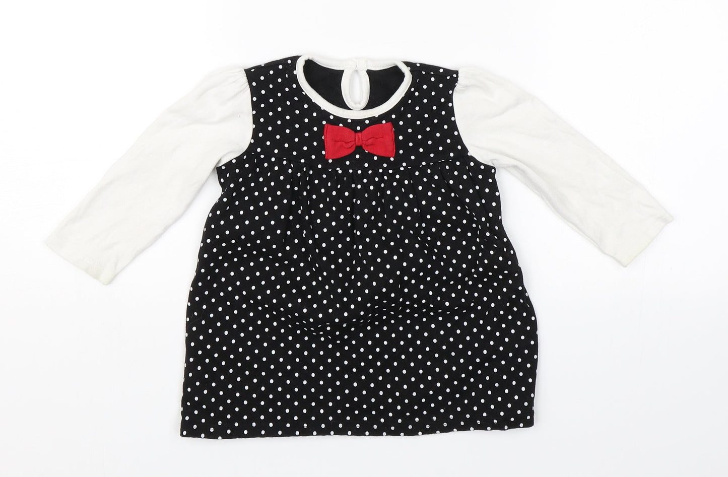 George Girls Black Polka Dot  A-Line  Size 9-12 Months