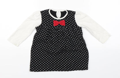 George Girls Black Polka Dot  A-Line  Size 9-12 Months