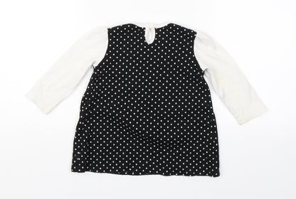 George Girls Black Polka Dot  A-Line  Size 9-12 Months