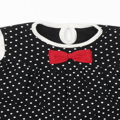 George Girls Black Polka Dot  A-Line  Size 9-12 Months