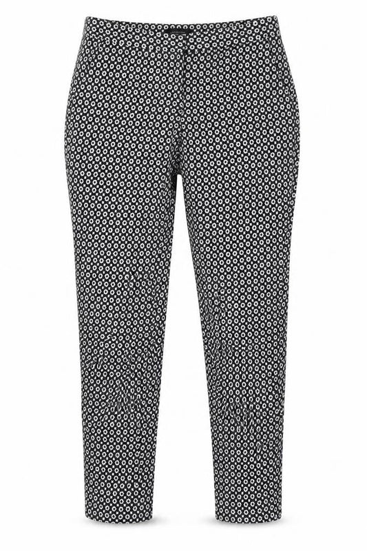 Front view of Atmosphere women’s multicoloured floral dress pants trousers, size UK 12, 24-inch leg