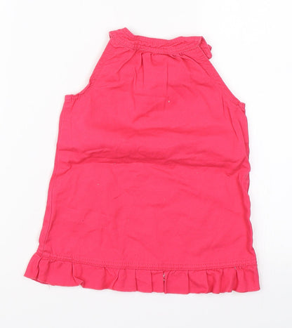 F&F Girls Pink  Denim Shift  Size 9-12 Months