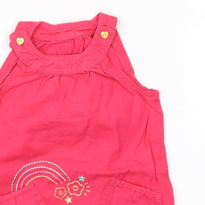 F&F Girls Pink  Denim Shift  Size 9-12 Months