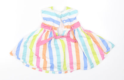 Preworn Girls Multicoloured Striped  Tutu Dress  Size 6-9 Months