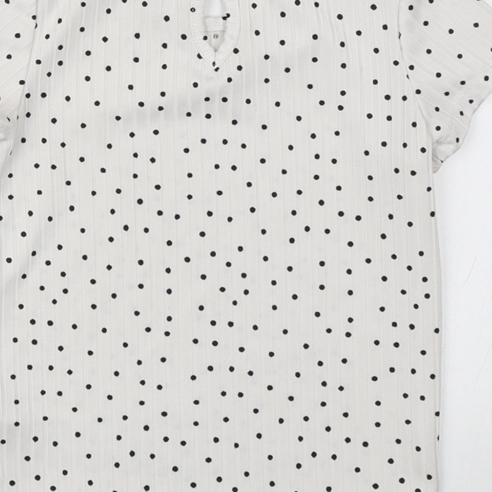 Primark Girls White Polka Dot  Basic T-Shirt Size 12-18 Months