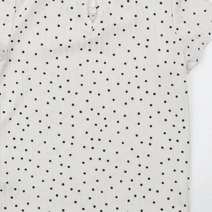 Primark Girls White Polka Dot  Basic T-Shirt Size 12-18 Months