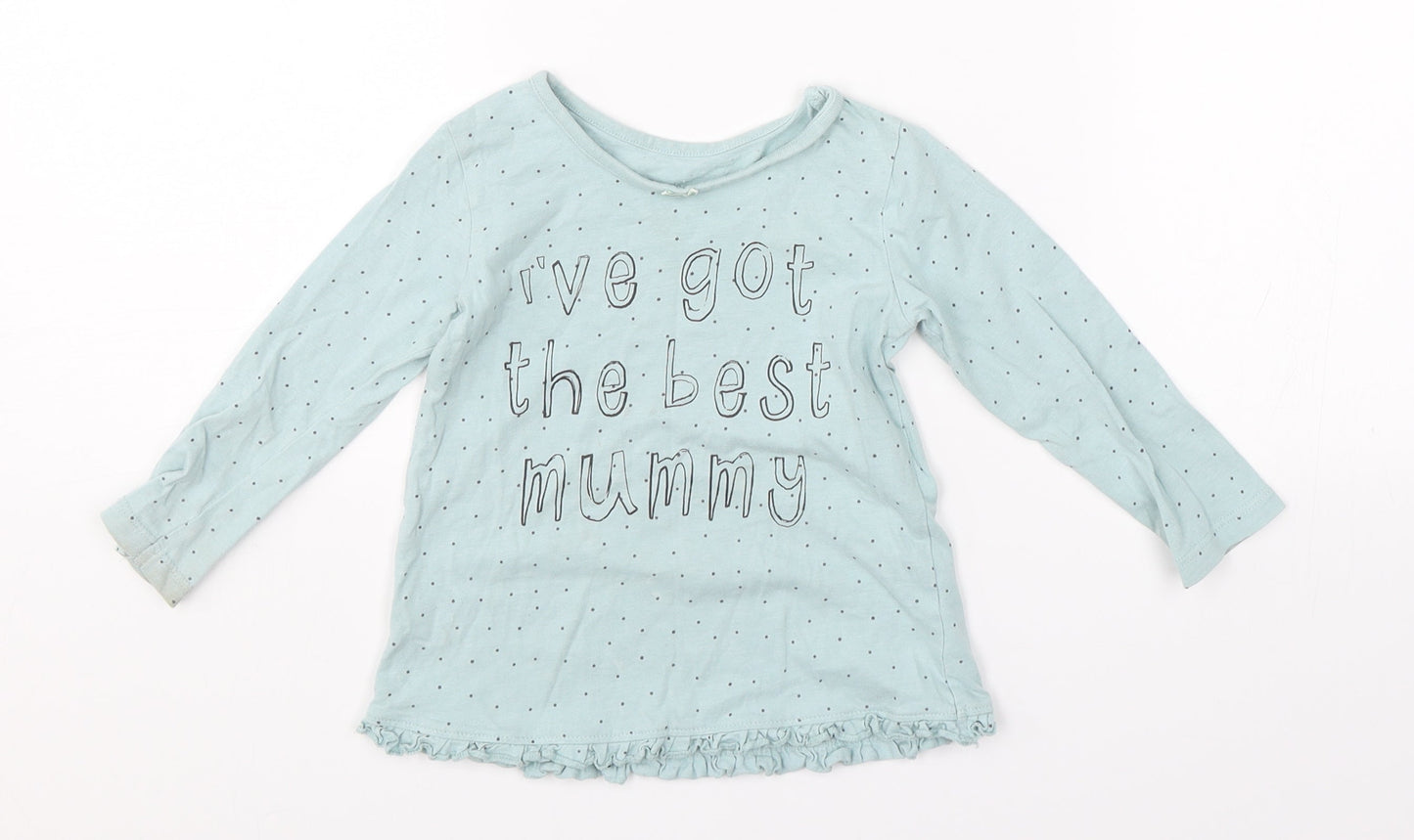 George Girls Green Polka Dot   Pyjama Top Size 12-18 Months