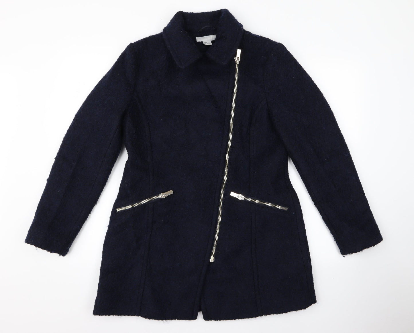 Womens UK Size L H&M Black Overcoat