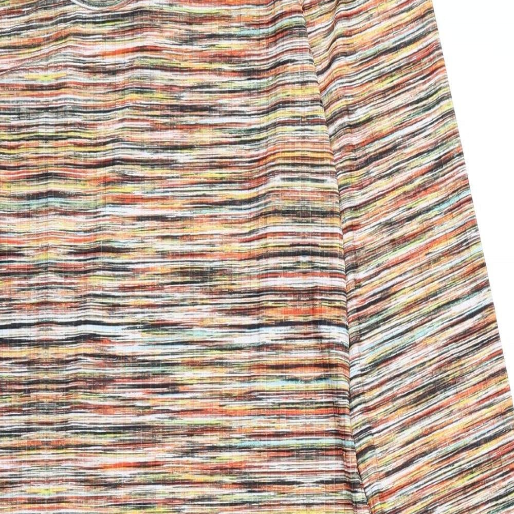 PRETTYLITTLETHING Womens Multicoloured Striped Rayon Pencil Dress  Size 14