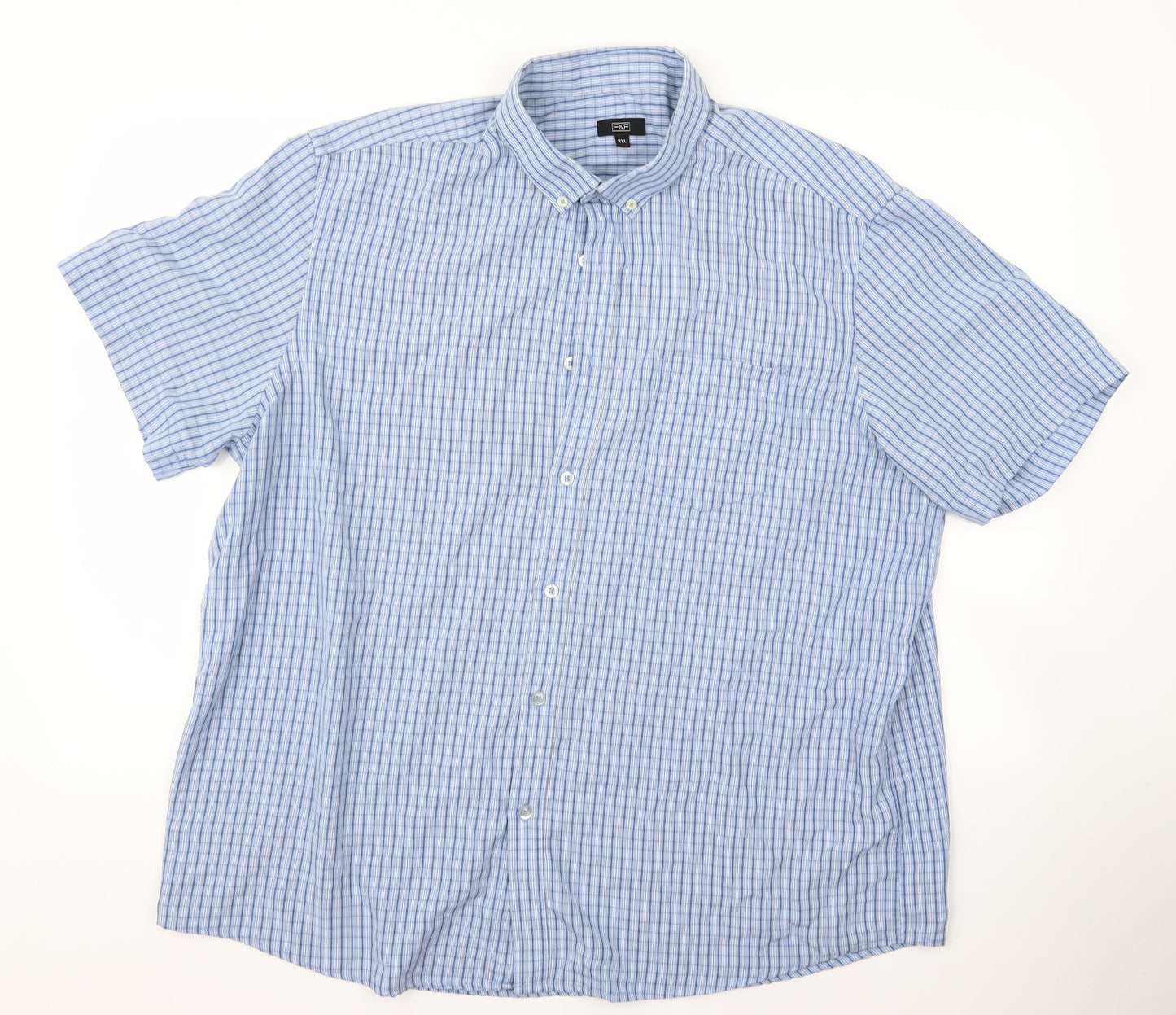 F&F Womens Blue Striped  Basic Button-Up Size 2XL