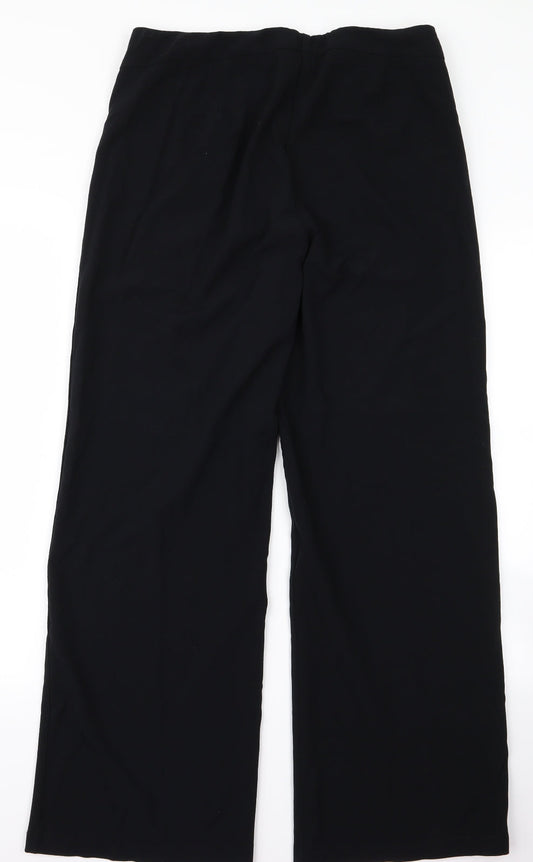 m&s Womens Black  Rayon Trousers  Size 12 L25 in
