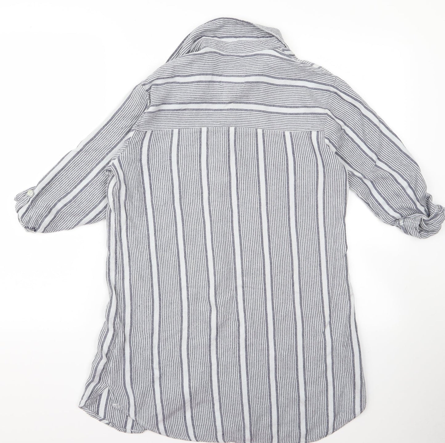 Womens UK Size M Preworn Grey Basic Button-Up