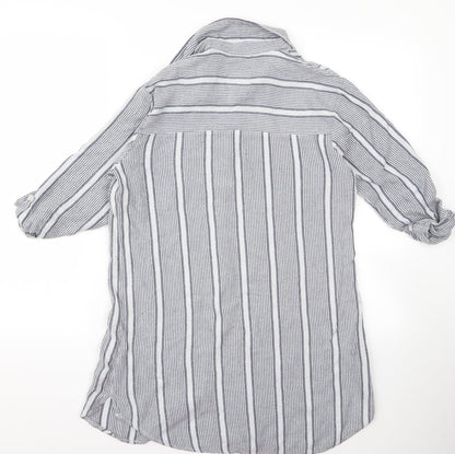 Womens UK Size M Preworn Grey Basic Button-Up