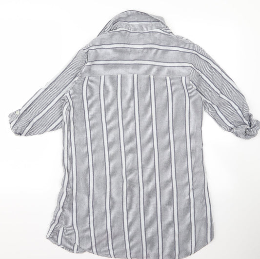 Womens UK Size M Preworn Grey Basic Button-Up