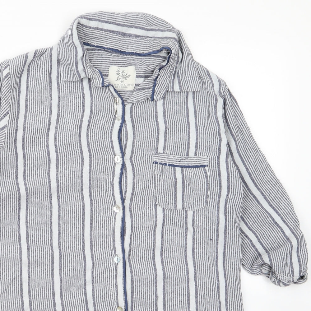 Womens UK Size M Preworn Grey Basic Button-Up
