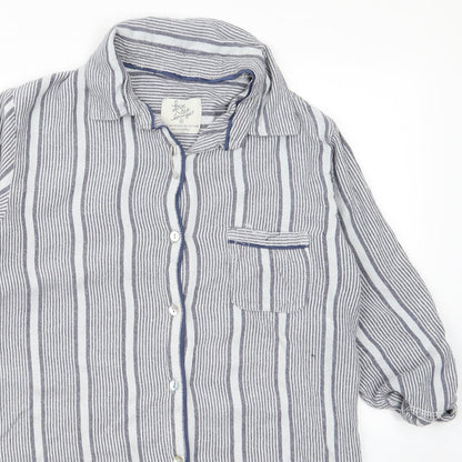 Womens UK Size M Preworn Grey Basic Button-Up