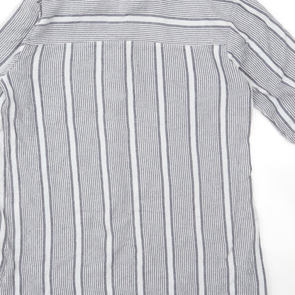 Womens UK Size M Preworn Grey Basic Button-Up