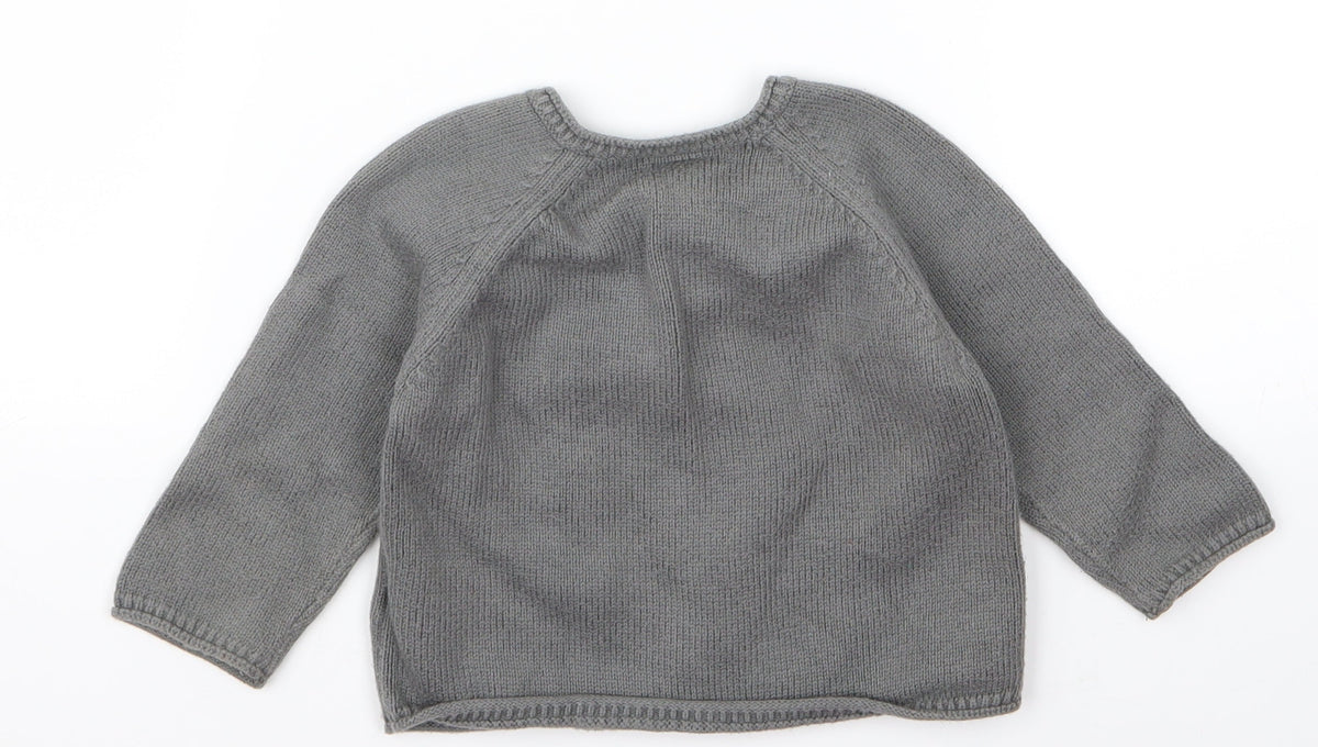 Back view of Gap Baby Grey jumper, size 6-9, Months - robot