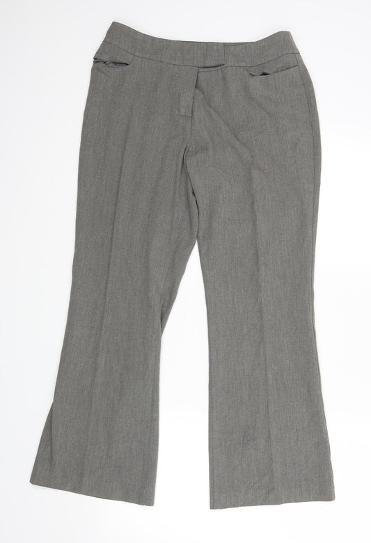 M&S Womens Grey   Dress Pants Trousers Size 14 L26 in
