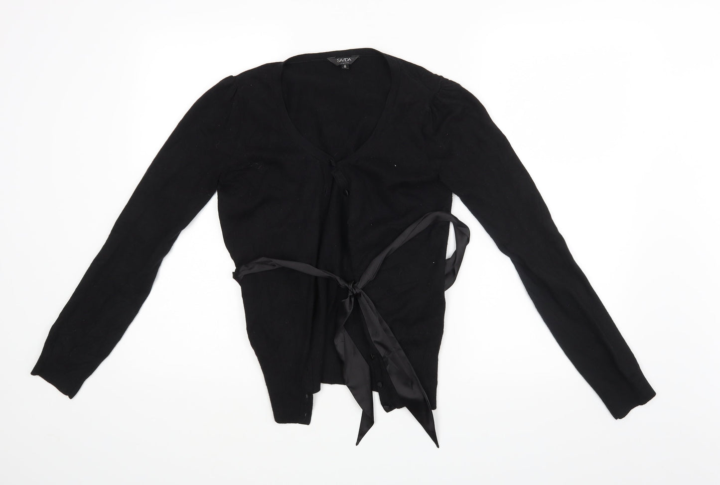 Savidqa Womens Black   Cardigan Jumper Size 12