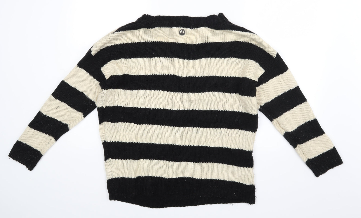attr Womens Beige Striped  Pullover Jumper Size M