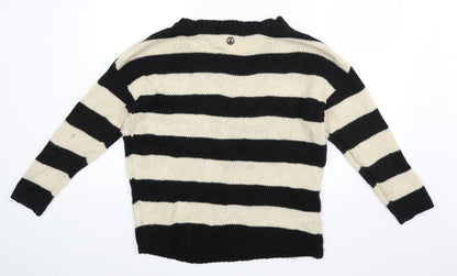 attr Womens Beige Striped  Pullover Jumper Size M
