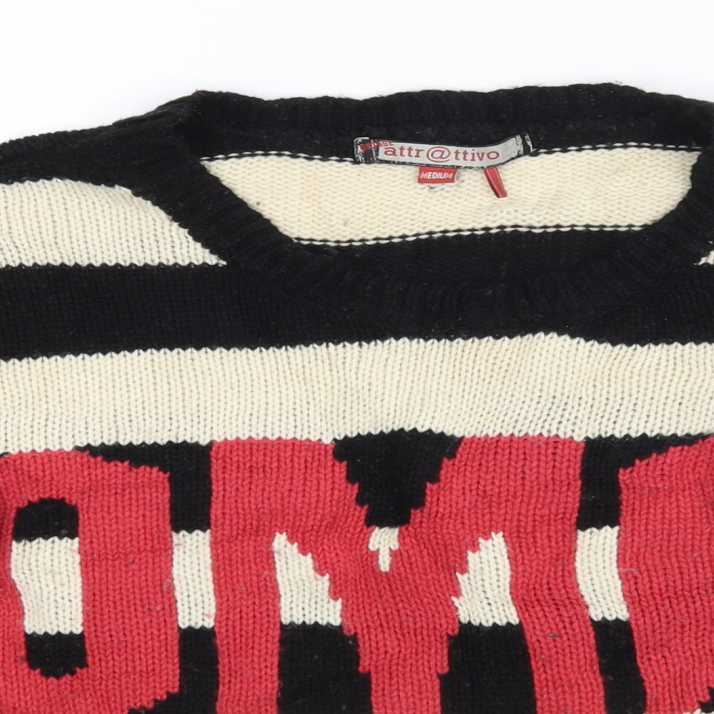 attr Womens Beige Striped  Pullover Jumper Size M