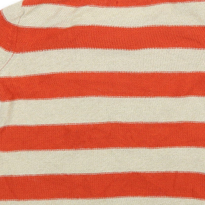 Next Womens Orange Striped  Pullover Jumper Size 10