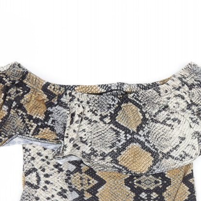 Select Womens Multicoloured Animal Print  Bodysuit One-Piece Size 10