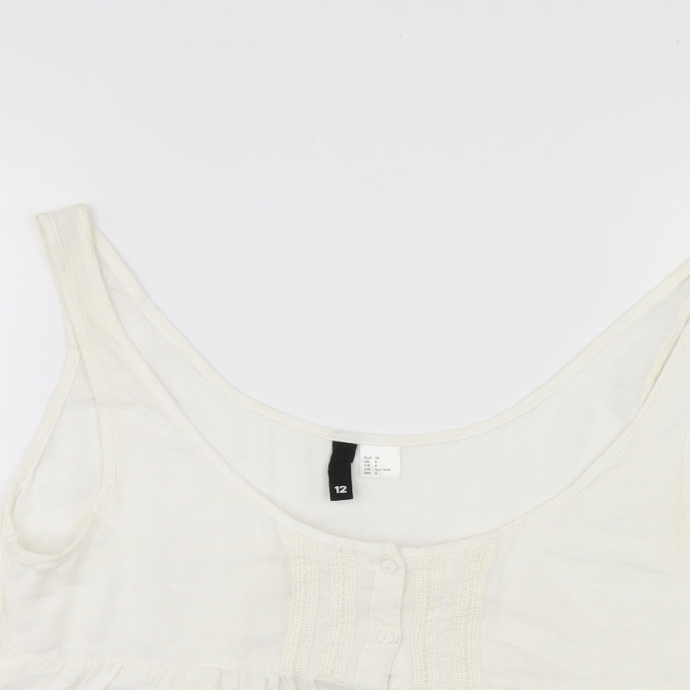 Womens UK Size 12 Divided White Basic Blouse