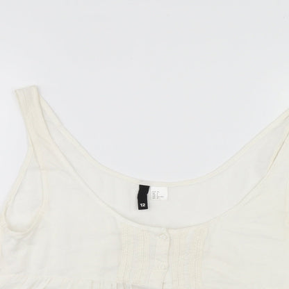 Womens UK Size 12 Divided White Basic Blouse