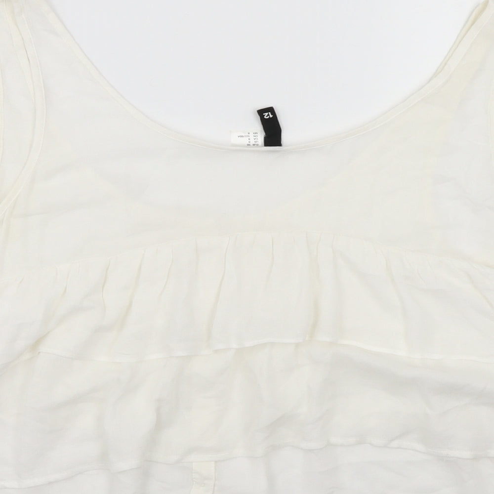 Womens UK Size 12 Divided White Basic Blouse