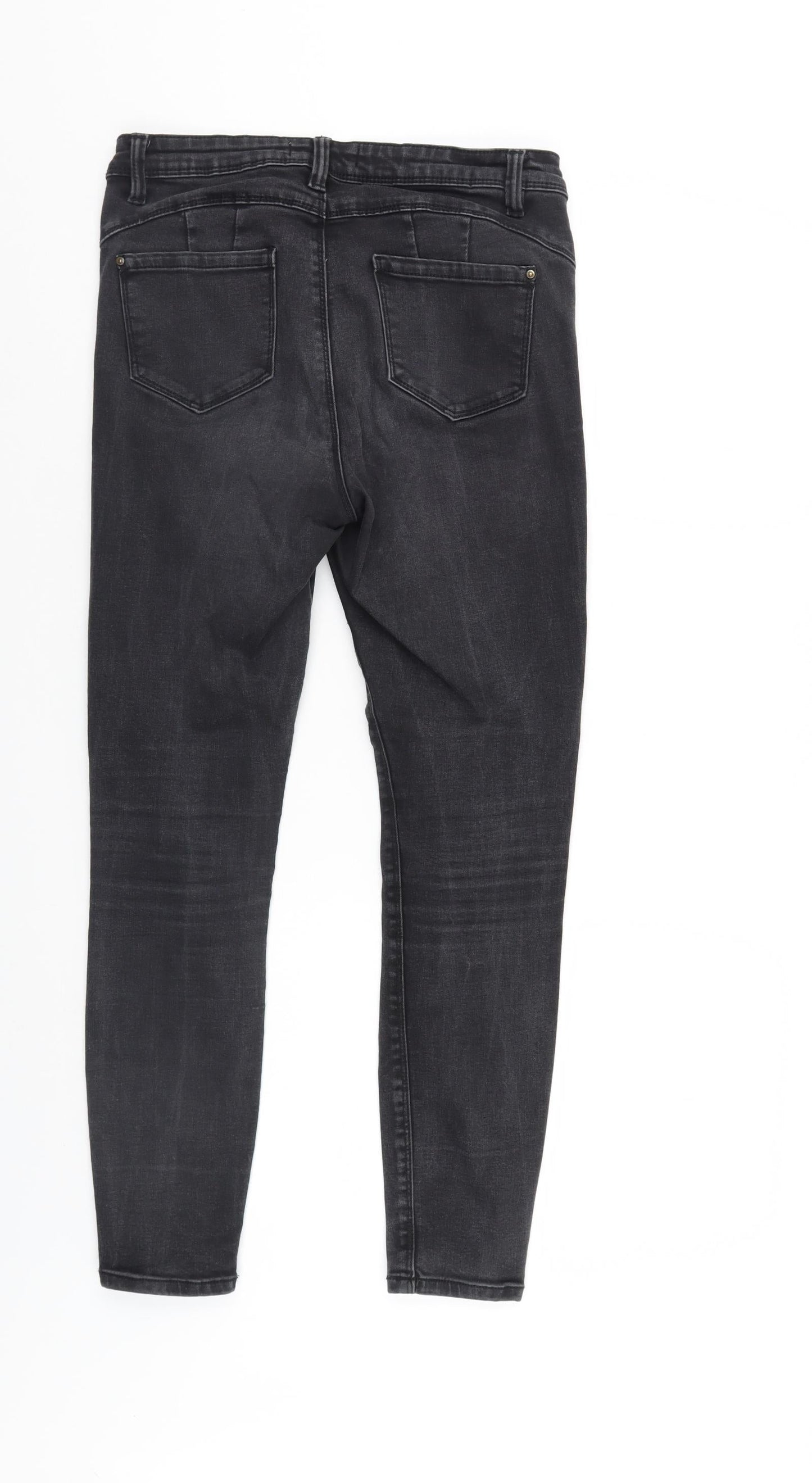 Denim & Co. Womens Black  Denim Tapered Jeans Size 12 L27 in