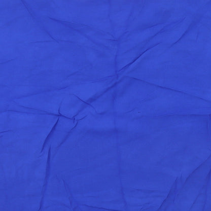 Brand and care label for Atmosphere women’s blue basic blouse, size UK 14