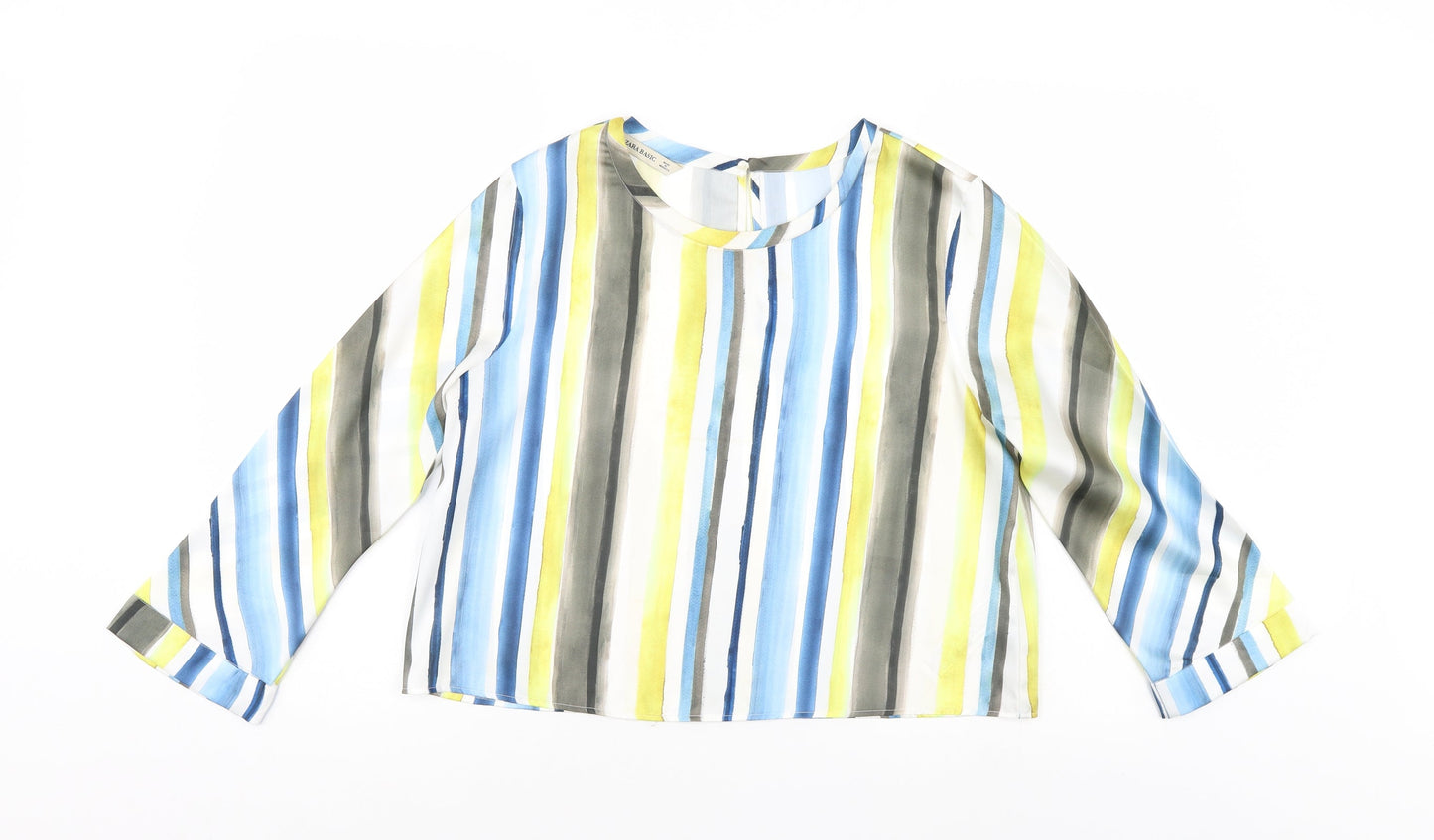 Womens UK Size L Zara Multicoloured Basic Blouse