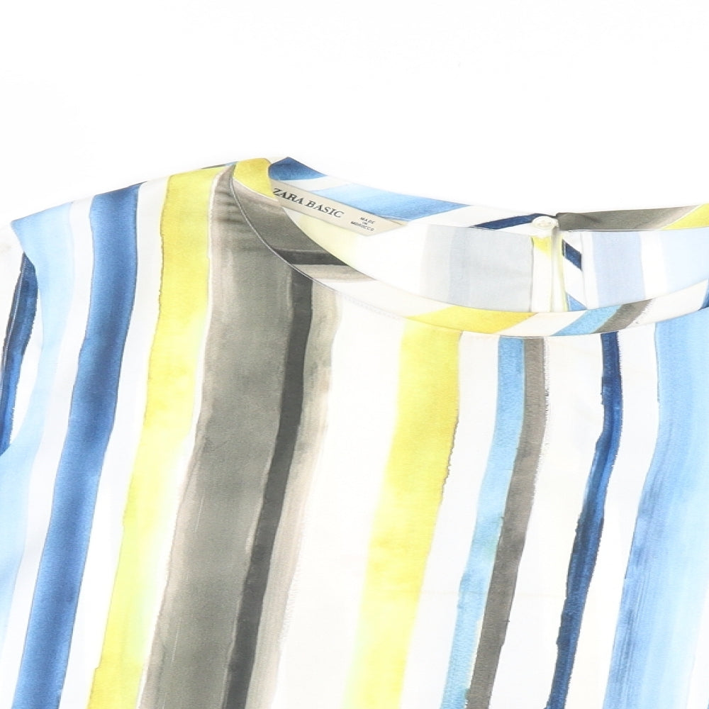 Womens UK Size L Zara Multicoloured Basic Blouse