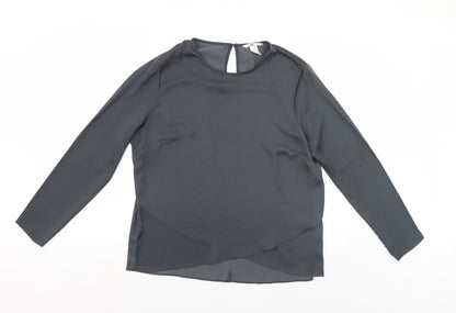 H&M Womens Grey   Basic Blouse Size 14