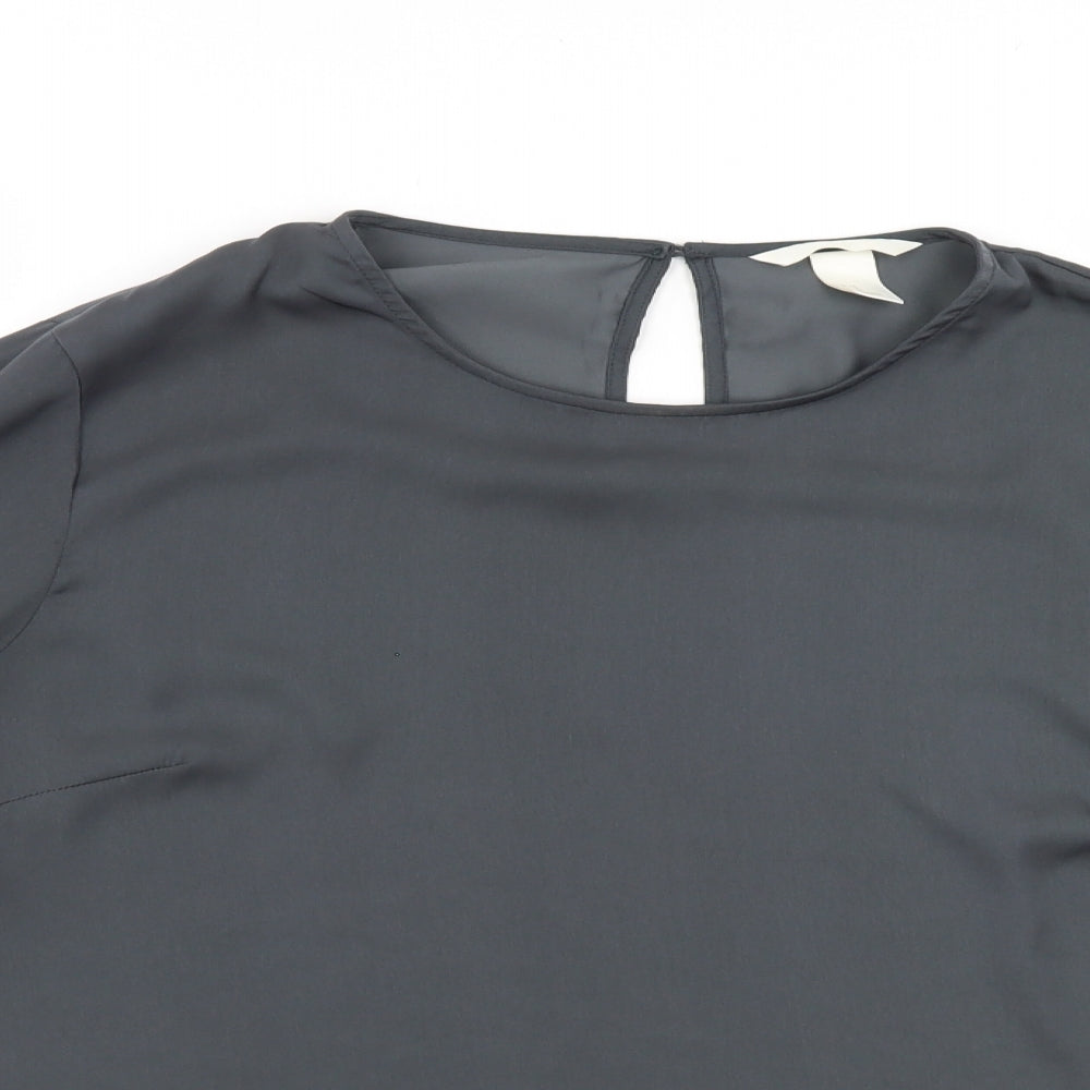 H&M Womens Grey   Basic Blouse Size 14