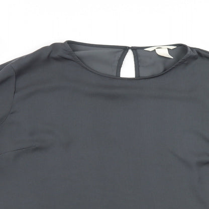H&M Womens Grey   Basic Blouse Size 14